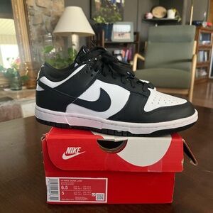 New Nike Women's Black and White Dunk Low Athletic Shoes